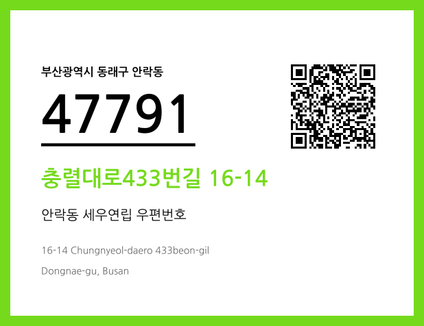 우편주소 및 도로명주소 QR코드 이미지 CC BY 4.0