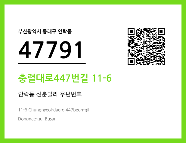 우편주소 및 도로명주소 QR코드 이미지 CC BY 4.0