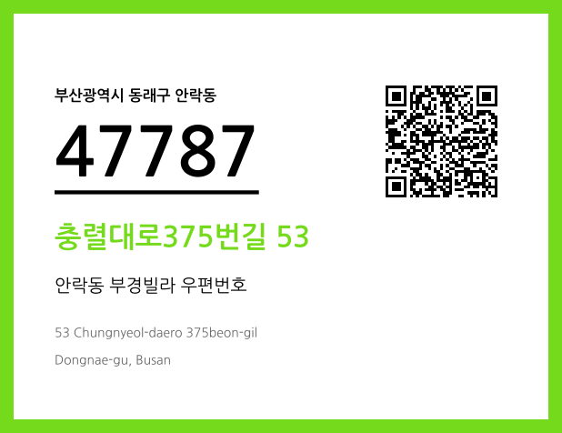 우편주소 및 도로명주소 QR코드 이미지 CC BY 4.0