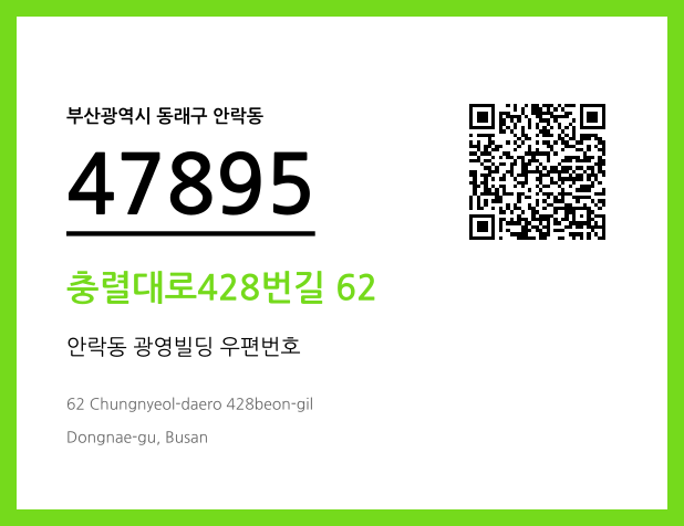 우편주소 및 도로명주소 QR코드 이미지 CC BY 4.0