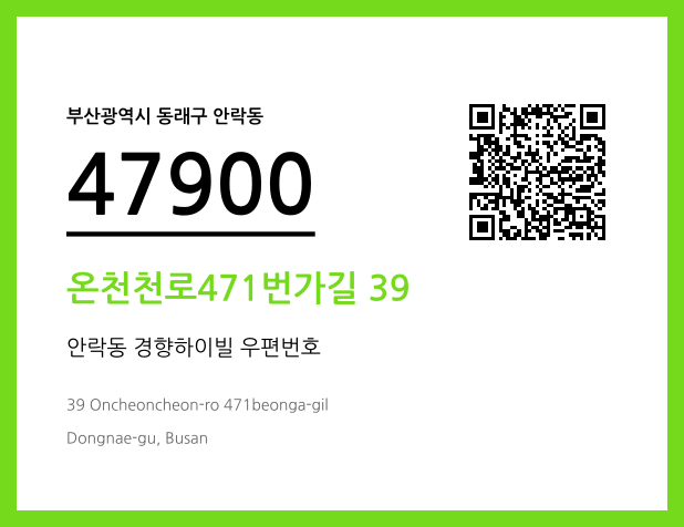 우편주소 및 도로명주소 QR코드 이미지 CC BY 4.0
