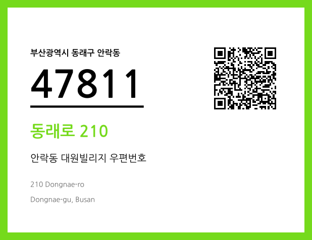 우편주소 및 도로명주소 QR코드 이미지 CC BY 4.0