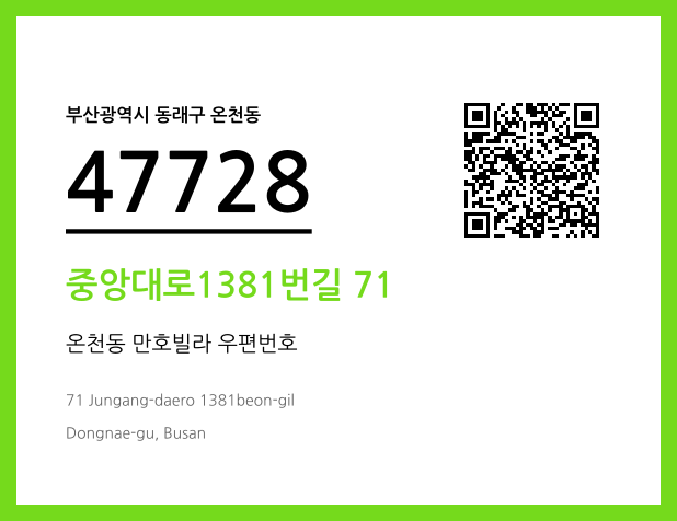우편주소 및 도로명주소 QR코드 이미지 CC BY 4.0