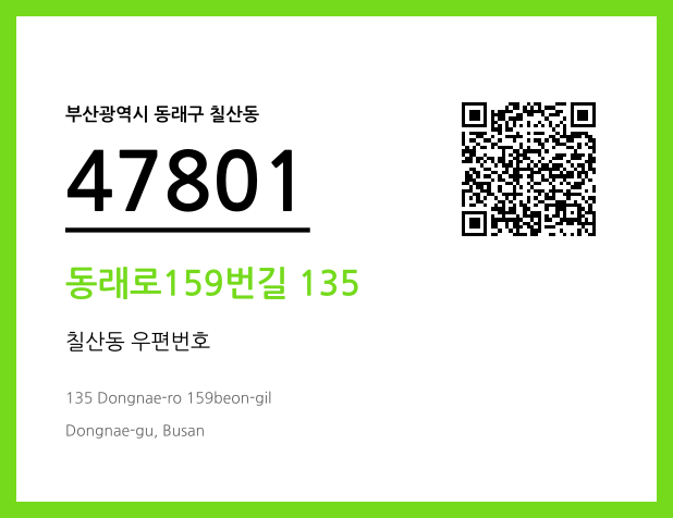 우편주소 및 도로명주소 QR코드 이미지 CC BY 4.0