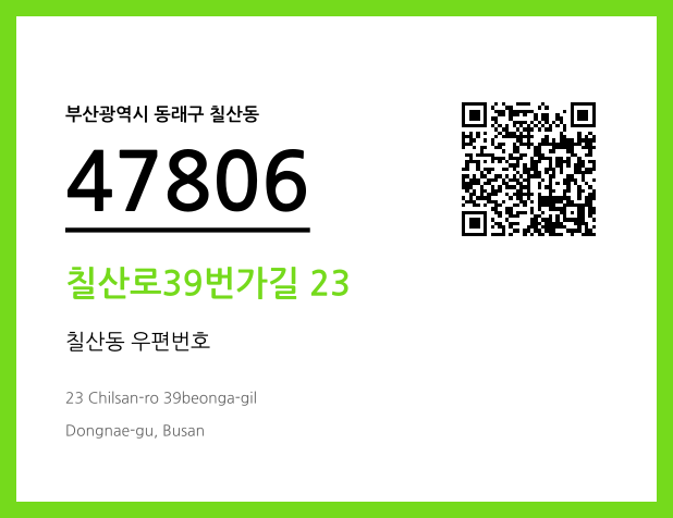 우편주소 및 도로명주소 QR코드 이미지 CC BY 4.0