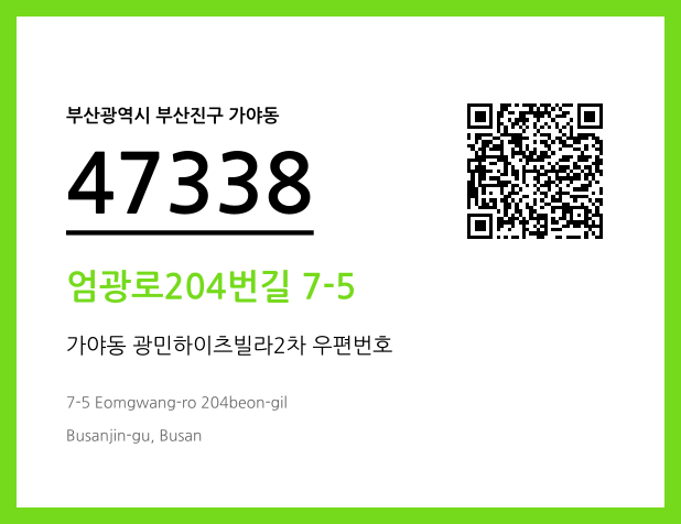 CC BY 4.0 우편주소 및 도로명주소 QR코드 이미지 CC BY 4.0