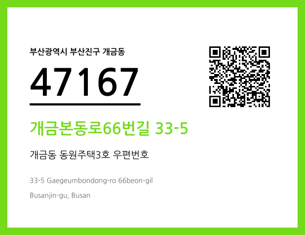 CC BY 4.0 우편주소 및 도로명주소 QR코드 이미지 CC BY 4.0