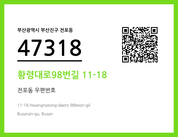 우편주소 및 도로명주소 QR코드 이미지 CC BY 4.0