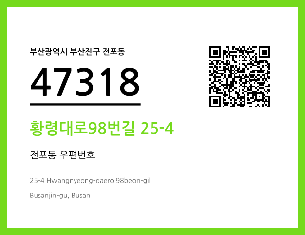 CC BY 4.0 우편주소 및 도로명주소 QR코드 이미지 CC BY 4.0