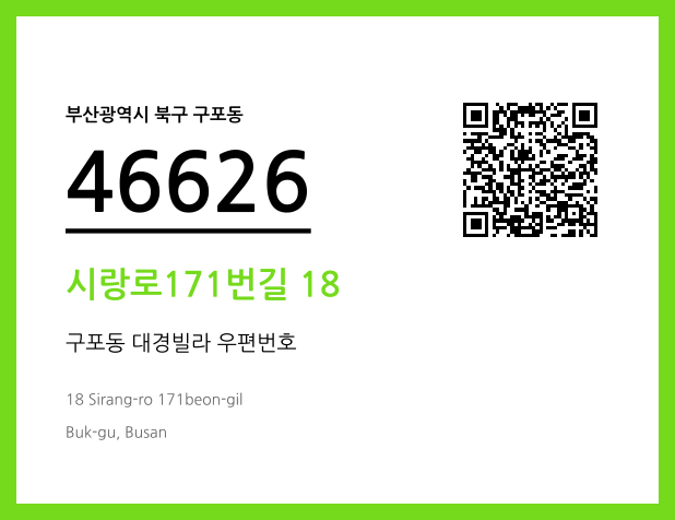 우편주소 및 도로명주소 QR코드 이미지 CC BY 4.0