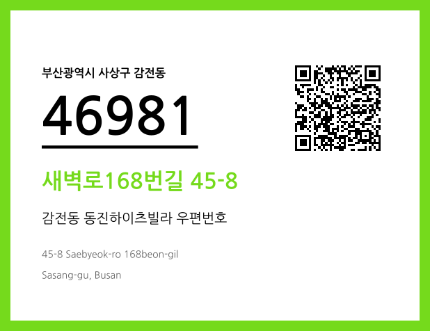 우편주소 및 도로명주소 QR코드 이미지 CC BY 4.0