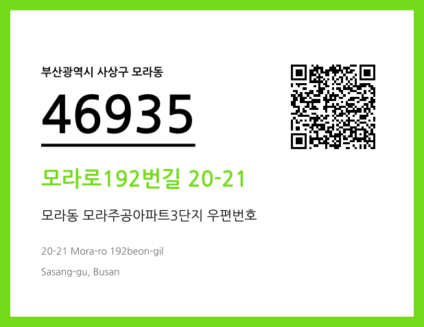 우편주소 및 도로명주소 QR코드 이미지 CC BY 4.0