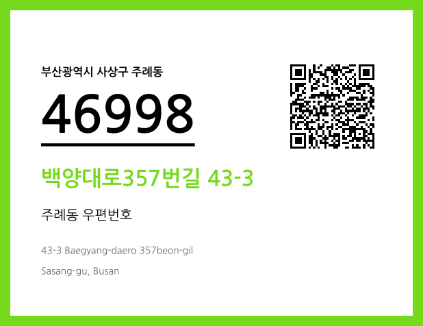 우편주소 및 도로명주소 QR코드 이미지 CC BY 4.0