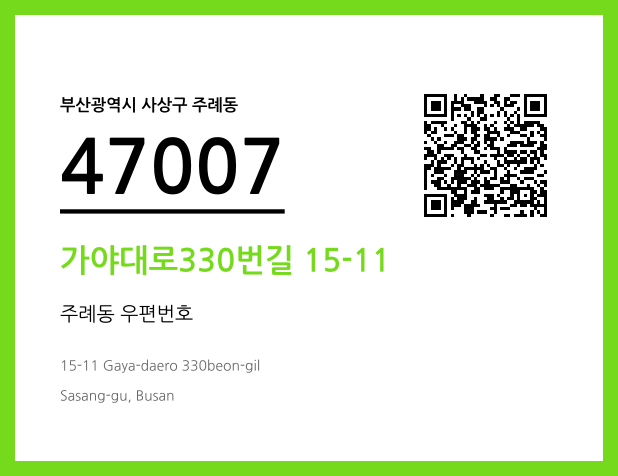 우편주소 및 도로명주소 QR코드 이미지 CC BY 4.0