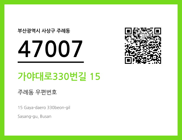 우편주소 및 도로명주소 QR코드 이미지 CC BY 4.0