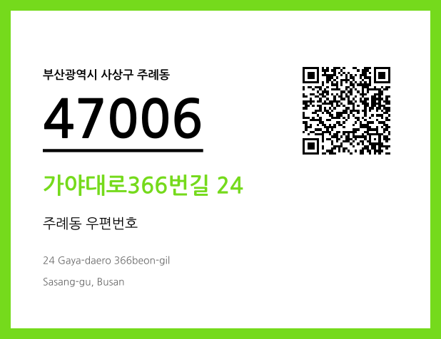 CC BY 4.0 우편주소 및 도로명주소 QR코드 이미지 CC BY 4.0