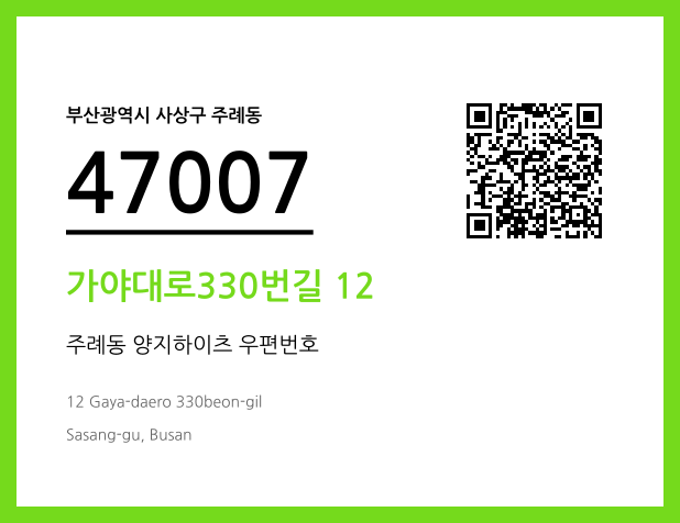 우편주소 및 도로명주소 QR코드 이미지 CC BY 4.0