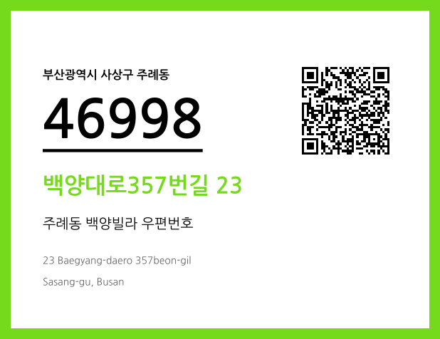 CC BY 4.0 우편주소 및 도로명주소 QR코드 이미지 CC BY 4.0