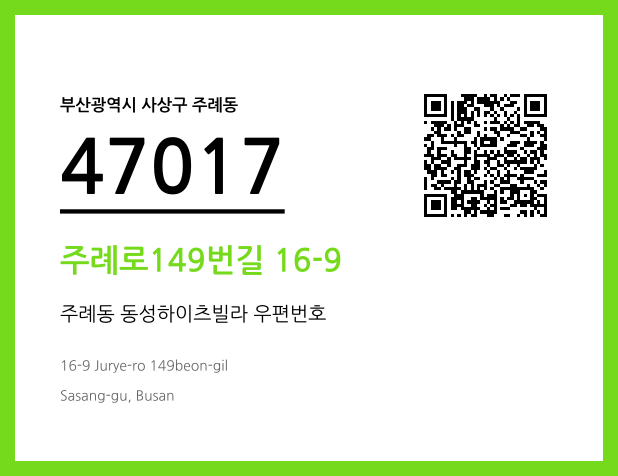 우편주소 및 도로명주소 QR코드 이미지 CC BY 4.0