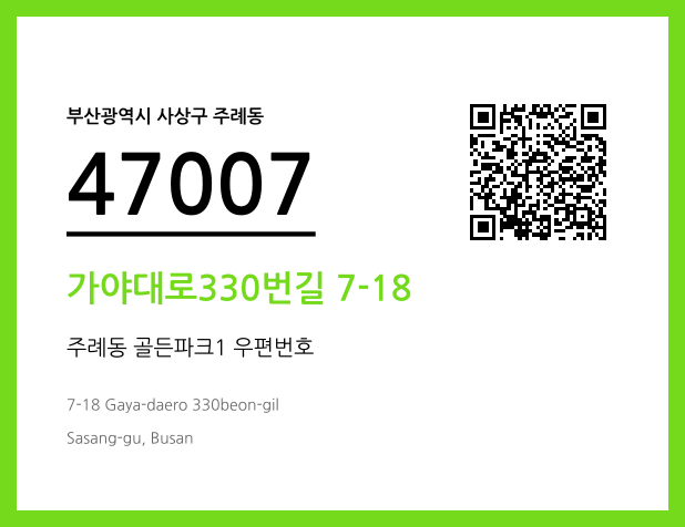 우편주소 및 도로명주소 QR코드 이미지 CC BY 4.0