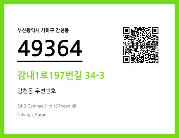 우편주소 및 도로명주소 QR코드 이미지 CC BY 4.0