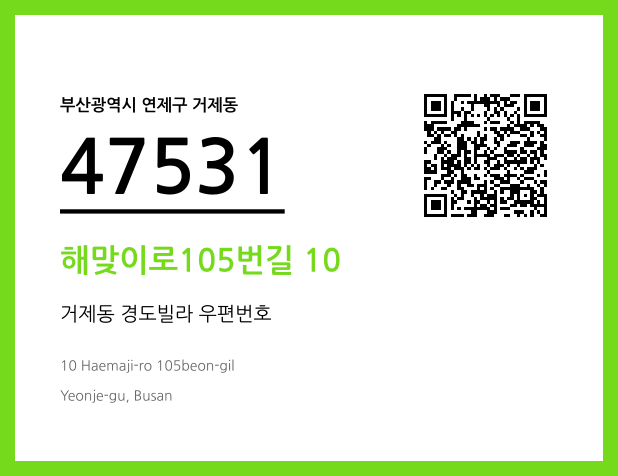 우편주소 및 도로명주소 QR코드 이미지 CC BY 4.0