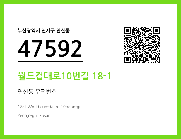 CC BY 4.0 우편주소 및 도로명주소 QR코드 이미지 CC BY 4.0