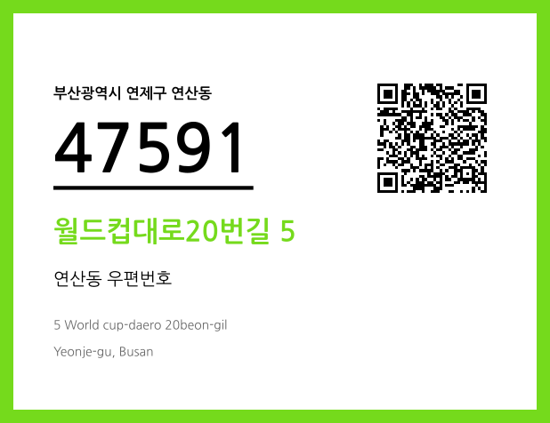 CC BY 4.0 우편주소 및 도로명주소 QR코드 이미지 CC BY 4.0