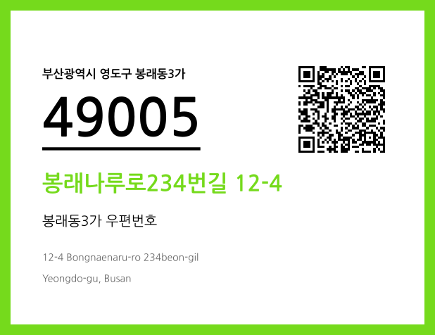 CC BY 4.0 우편주소 및 도로명주소 QR코드 이미지 CC BY 4.0