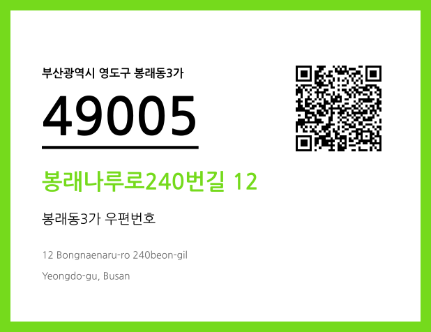 CC BY 4.0 우편주소 및 도로명주소 QR코드 이미지 CC BY 4.0