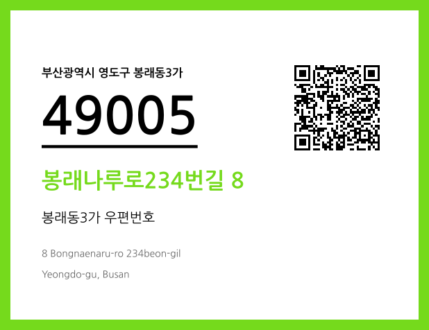 CC BY 4.0 우편주소 및 도로명주소 QR코드 이미지 CC BY 4.0