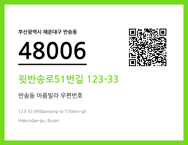 CC BY 4.0 우편주소 및 도로명주소 QR코드 이미지 CC BY 4.0