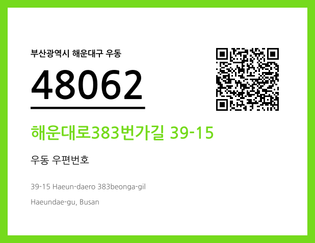 우편주소 및 도로명주소 QR코드 이미지 CC BY 4.0