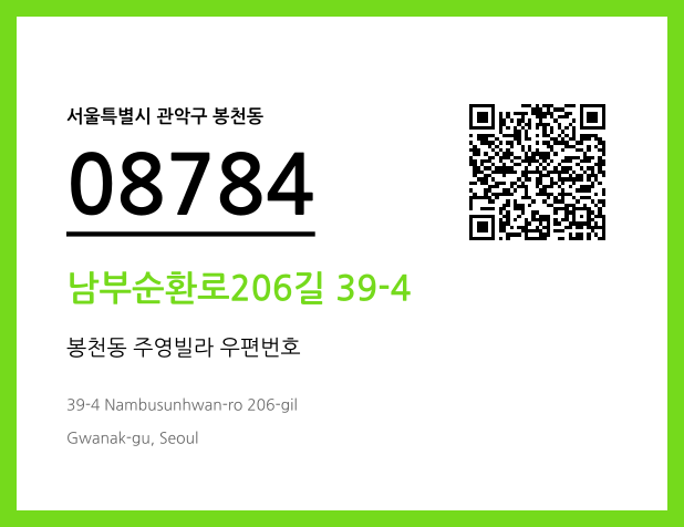 우편주소 및 도로명주소 QR코드 이미지 CC BY 4.0