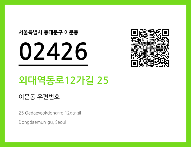 우편주소 및 도로명주소 QR코드 이미지 CC BY 4.0