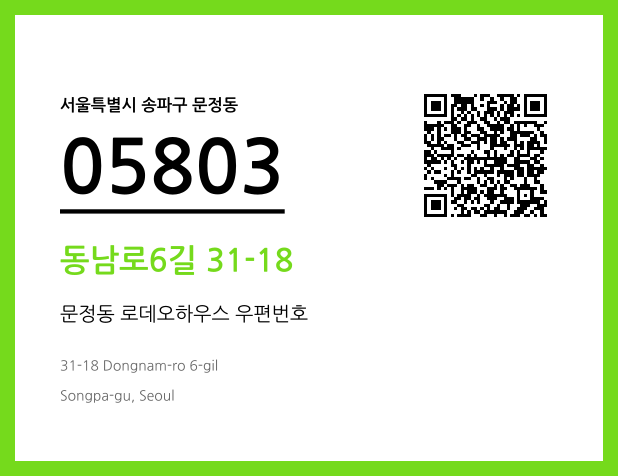 우편주소 및 도로명주소 QR코드 이미지 CC BY 4.0