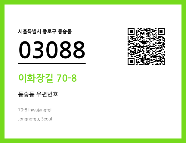 우편주소 및 도로명주소 QR코드 이미지 CC BY 4.0