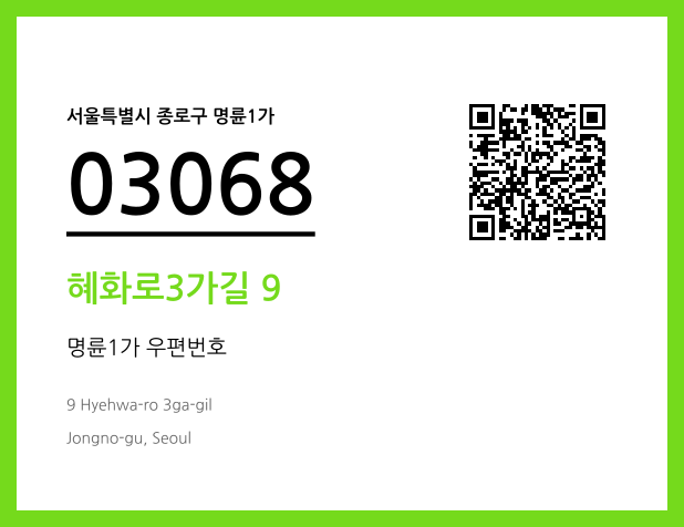 우편주소 및 도로명주소 QR코드 이미지 CC BY 4.0