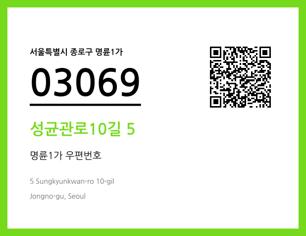 우편주소 및 도로명주소 QR코드 이미지 CC BY 4.0