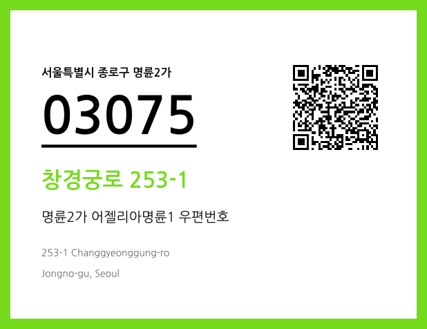 CC BY 4.0 우편주소 및 도로명주소 QR코드 이미지 CC BY 4.0