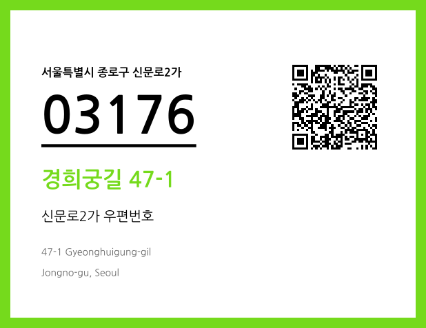 우편주소 및 도로명주소 QR코드 이미지 CC BY 4.0