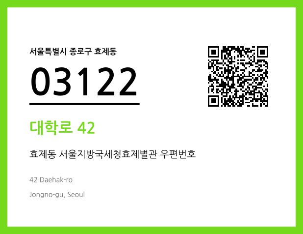 우편주소 및 도로명주소 QR코드 이미지 CC BY 4.0