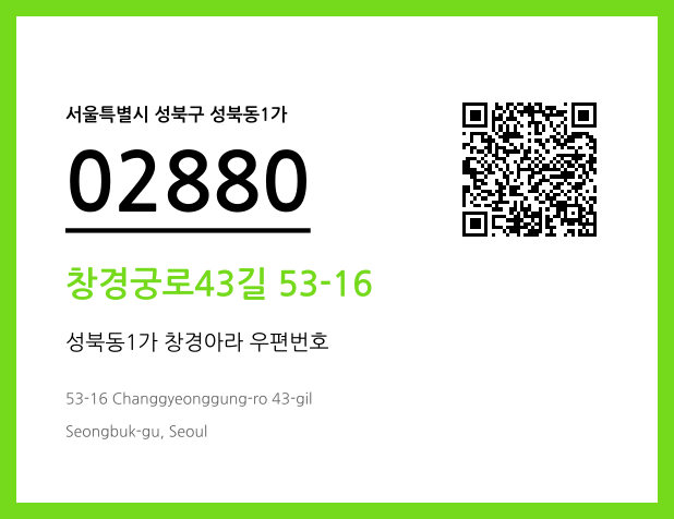 우편주소 및 도로명주소 QR코드 이미지 CC BY 4.0