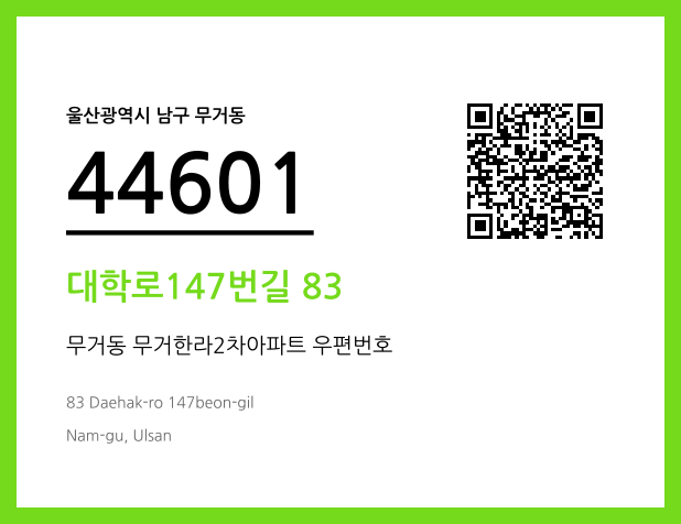 우편주소 및 도로명주소 QR코드 이미지 CC BY 4.0