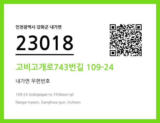 우편주소 및 도로명주소 QR코드 이미지 CC BY 4.0