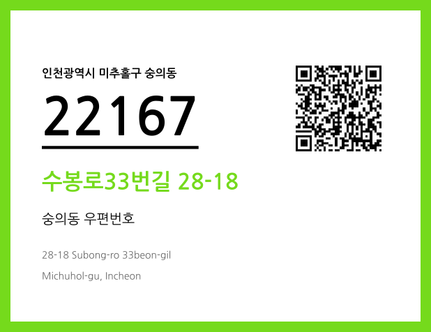 우편주소 및 도로명주소 QR코드 이미지 CC BY 4.0