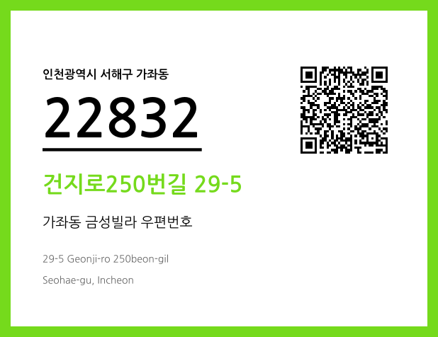 CC BY 4.0 우편주소 및 도로명주소 QR코드 이미지 CC BY 4.0