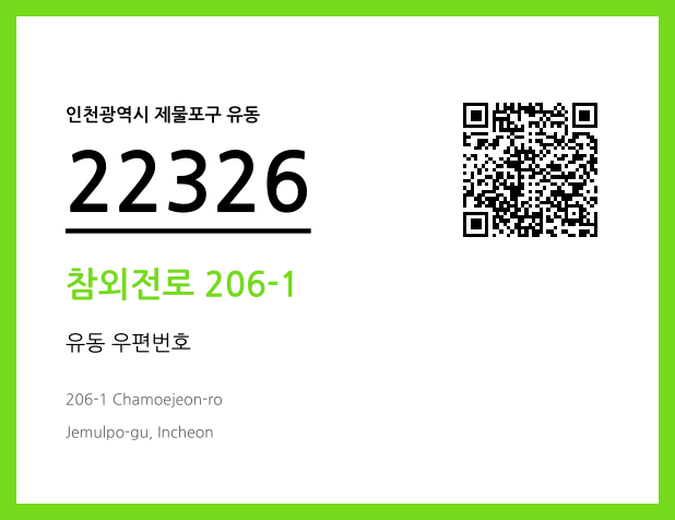 CC BY 4.0 우편주소 및 도로명주소 QR코드 이미지 CC BY 4.0