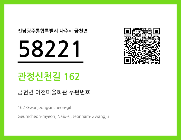 우편주소 및 도로명주소 QR코드 이미지 CC BY 4.0