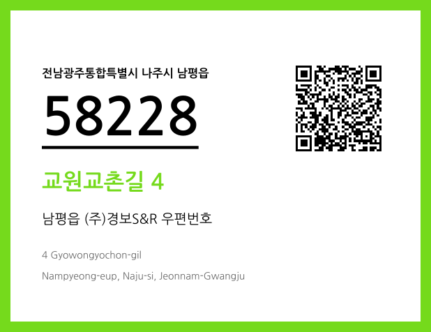 CC BY 4.0 우편주소 및 도로명주소 QR코드 이미지 CC BY 4.0
